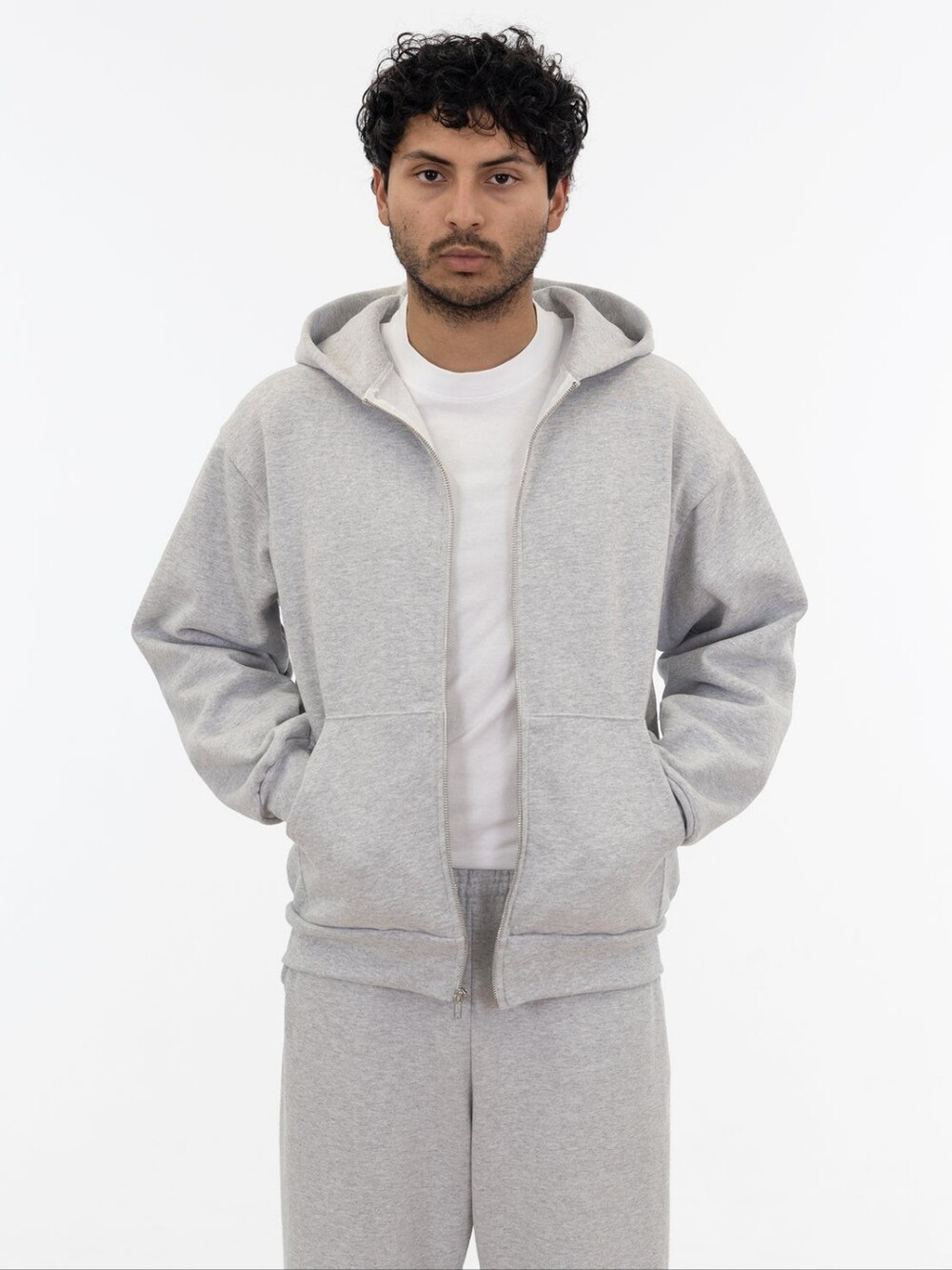 Los Angeles Heavy Fleece Zip-Up Hoodie (Piece Dye) Mens XL